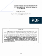 Opportunity of Selling Excess Electricity From Thai Sugar Mills: Levelised Cost Analysis Based On Availability