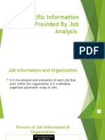 Specific Information Provided by Job Analysis