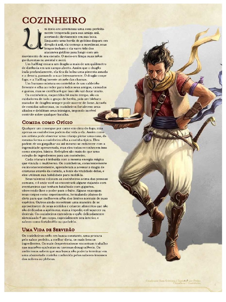 Classe Cozinheiro para D&D Homebrew | PDF | Alimentos | Natureza