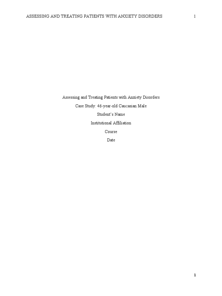 Assessing and Treating Patients With Anxiety Disorders. Revised | PDF ...