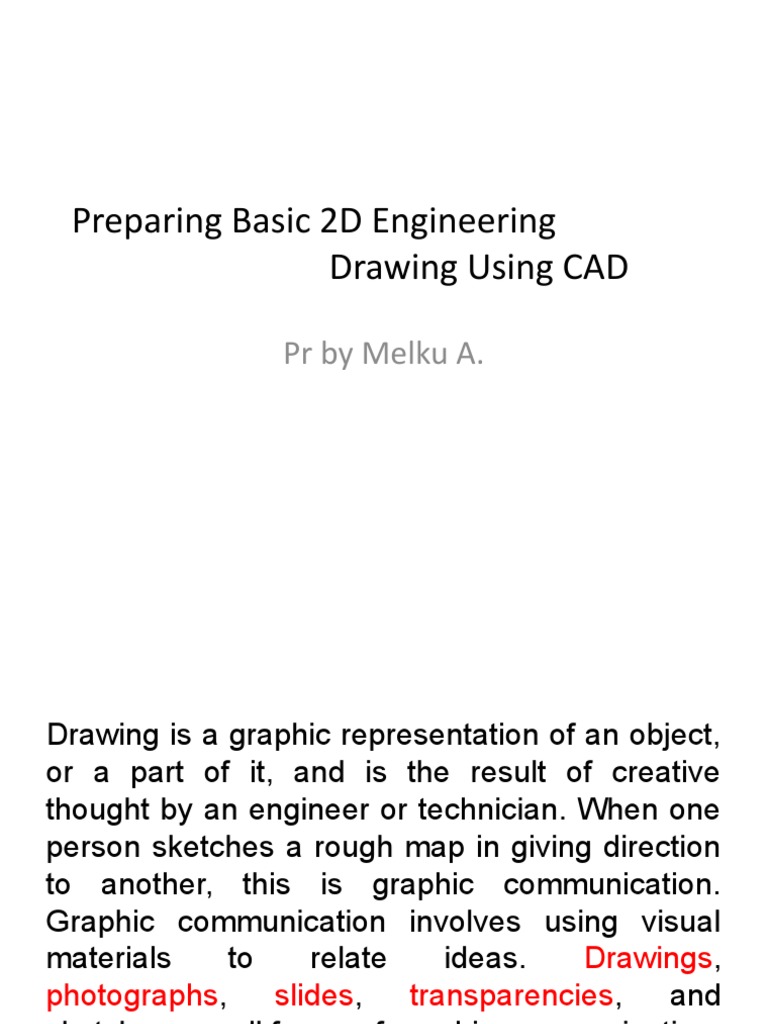 Basic 2D CAD Engineering Drawing Guide | PDF | Technical Drawing | Geometry