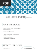 SQL Using, Union: Session 7 (Week 4)