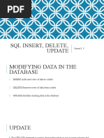 SQL Insert, Delete, Update: Session 8, 9