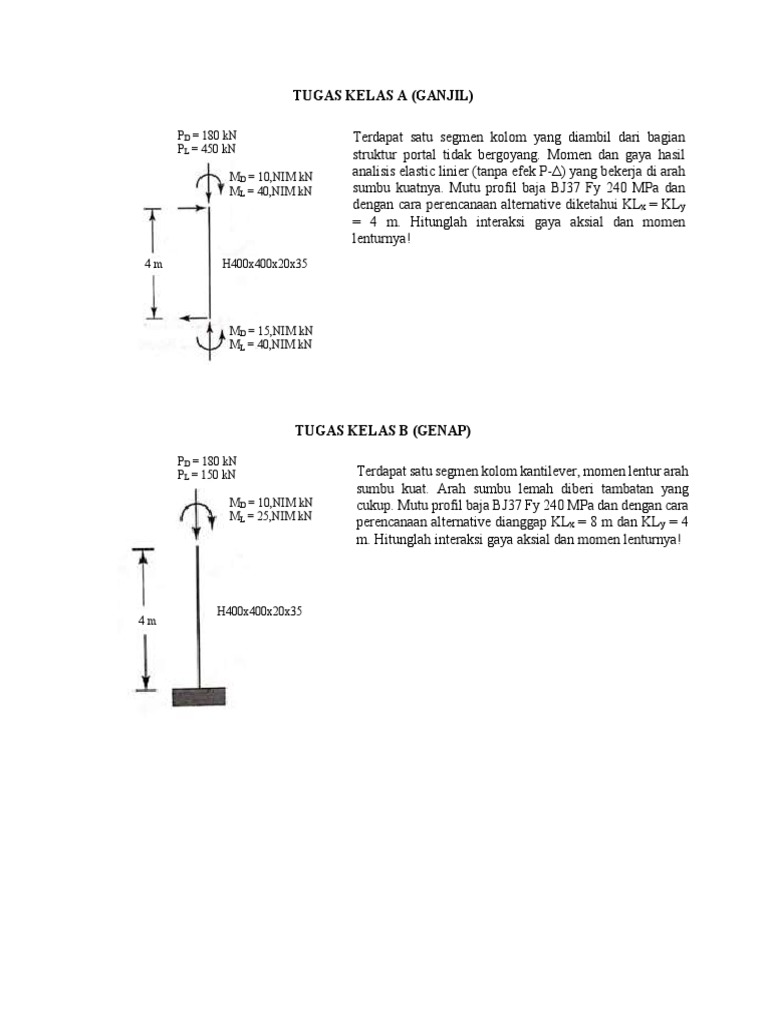 Soal Tugas Struktur Baja 2 Th 2020 Pdf