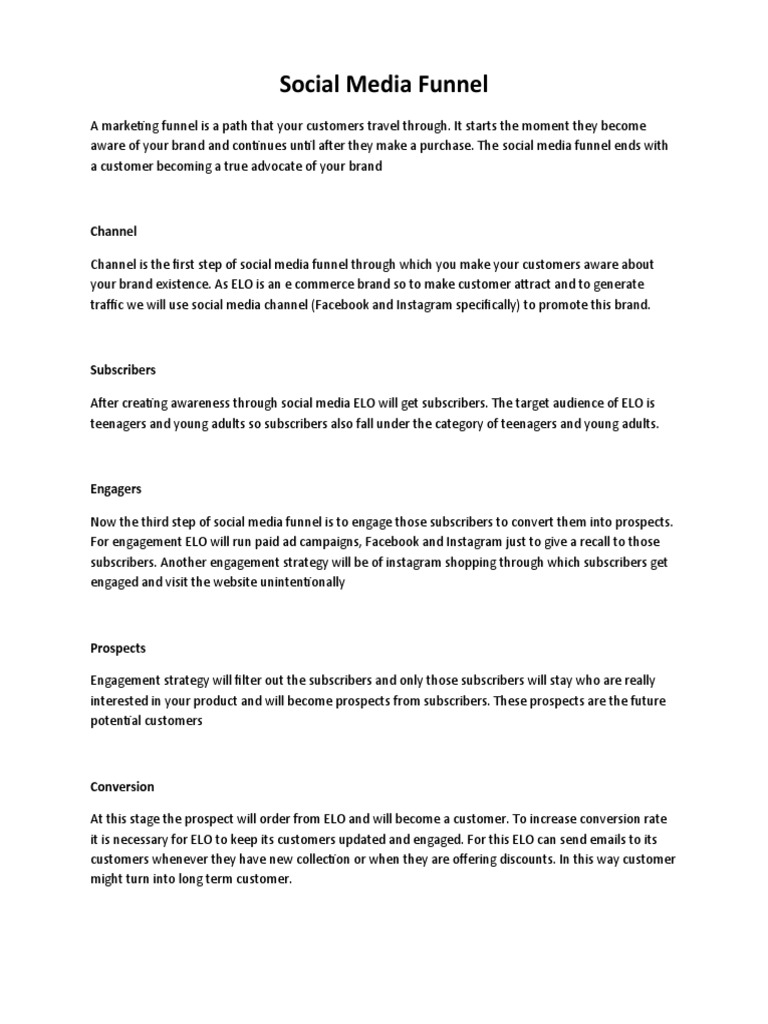 Social Media Marketing Funnel Explained | PDF