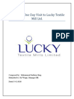 Report On One Day Visit To Lucky Textile Mill LTD