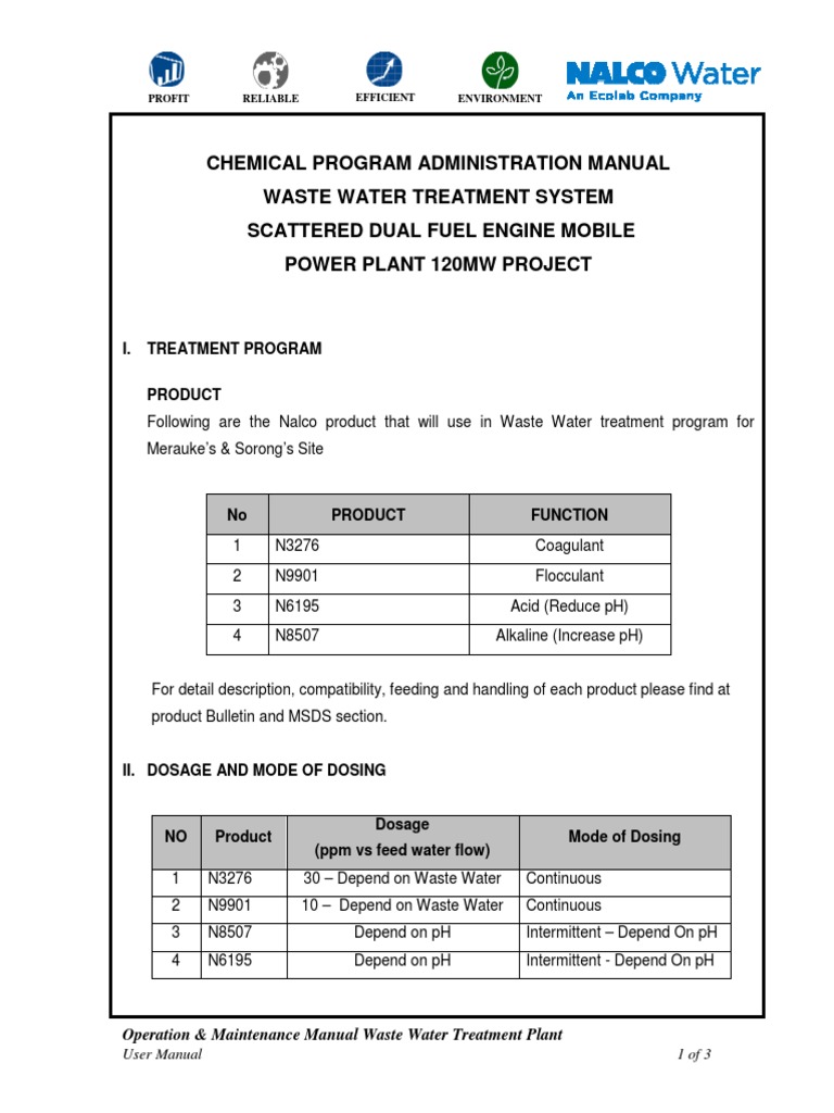 Waste Water Treatment Plant Manual | PDF | Sewage Treatment | Water ...