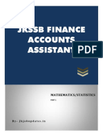 JKSSB Finance Accounts Assistant: Mathematics/Statistics