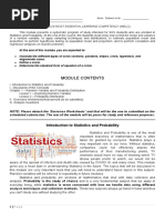 Module Contents: Introduction To Statistics and Probability