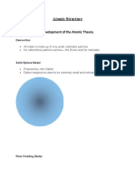 Atomic Structure: Development of The Atomic Theory