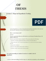 Tests of Hypothesis: Lesson 2: Steps in Hypothesis Testing