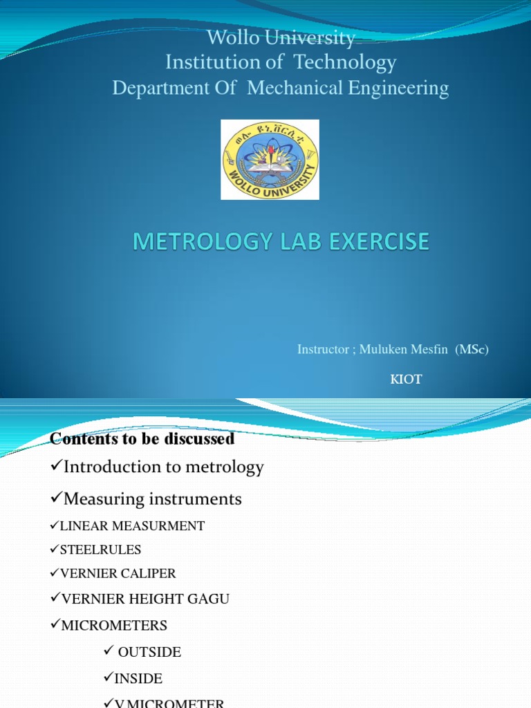 Metrology Lab Exercise2 PDF Metrology Tools