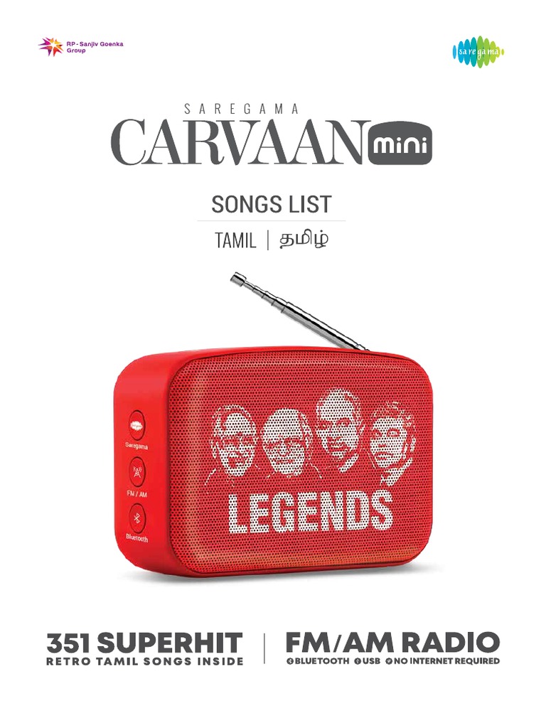 Saregama Carvaan Mini Tamil Song List 1 1 PDF