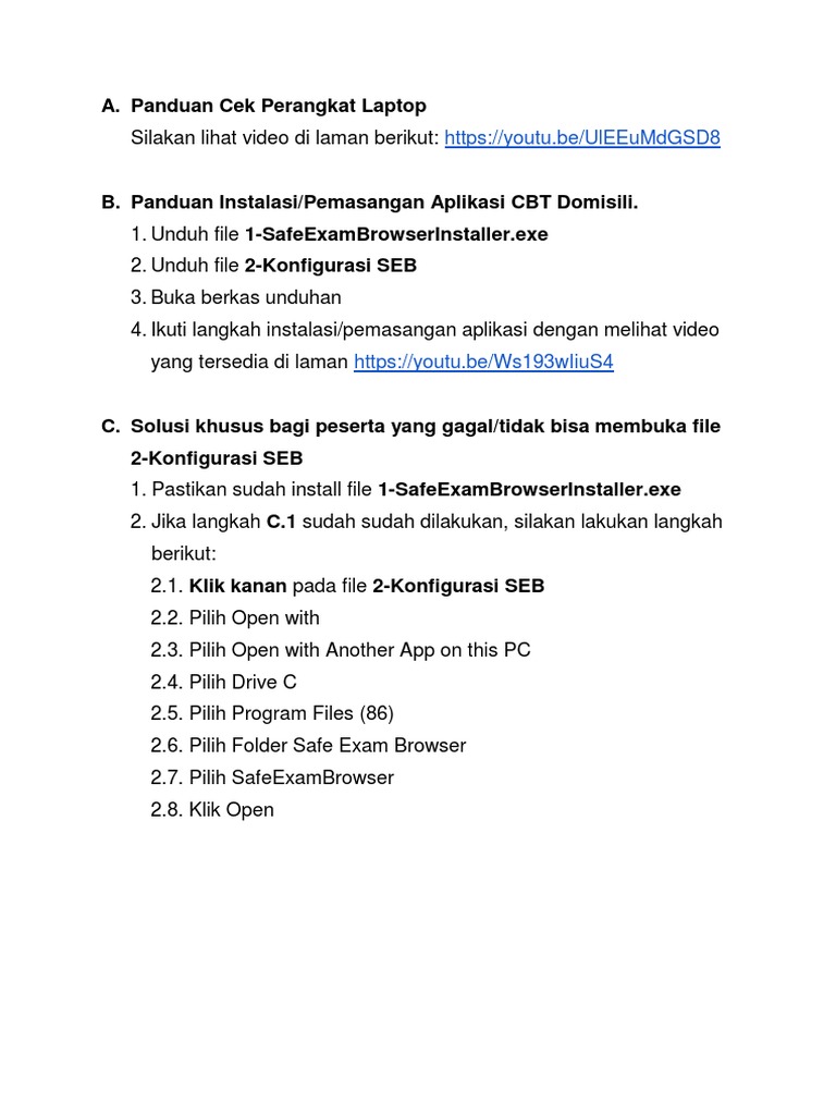 Panduan Instalasi & Solusi SEB | PDF | Komputer