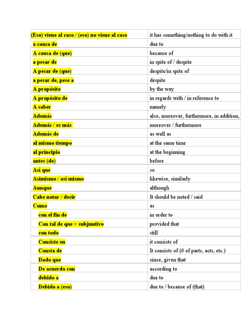 Spanish Connectors 1 PDF