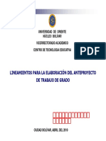 Elaboracion de Anteproyecto