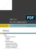 Lecture 7 - Water and Metabolism and MidTerm Review