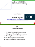 19MMT506A - Services Marketing - Unit7