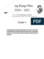 Grade 4 Long Range Plan