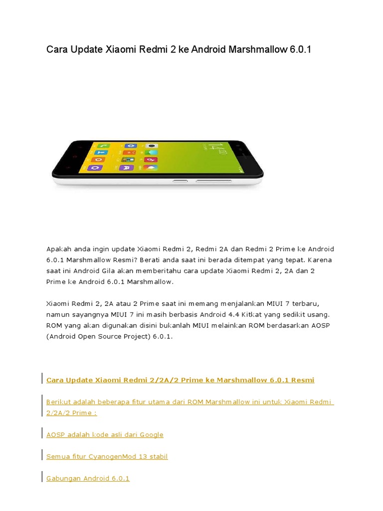cara upgrade xiaomi redmi note 2 ke marshmallow tanpa root