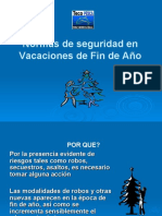 Normas de seguridad para vacaciones de fin de año