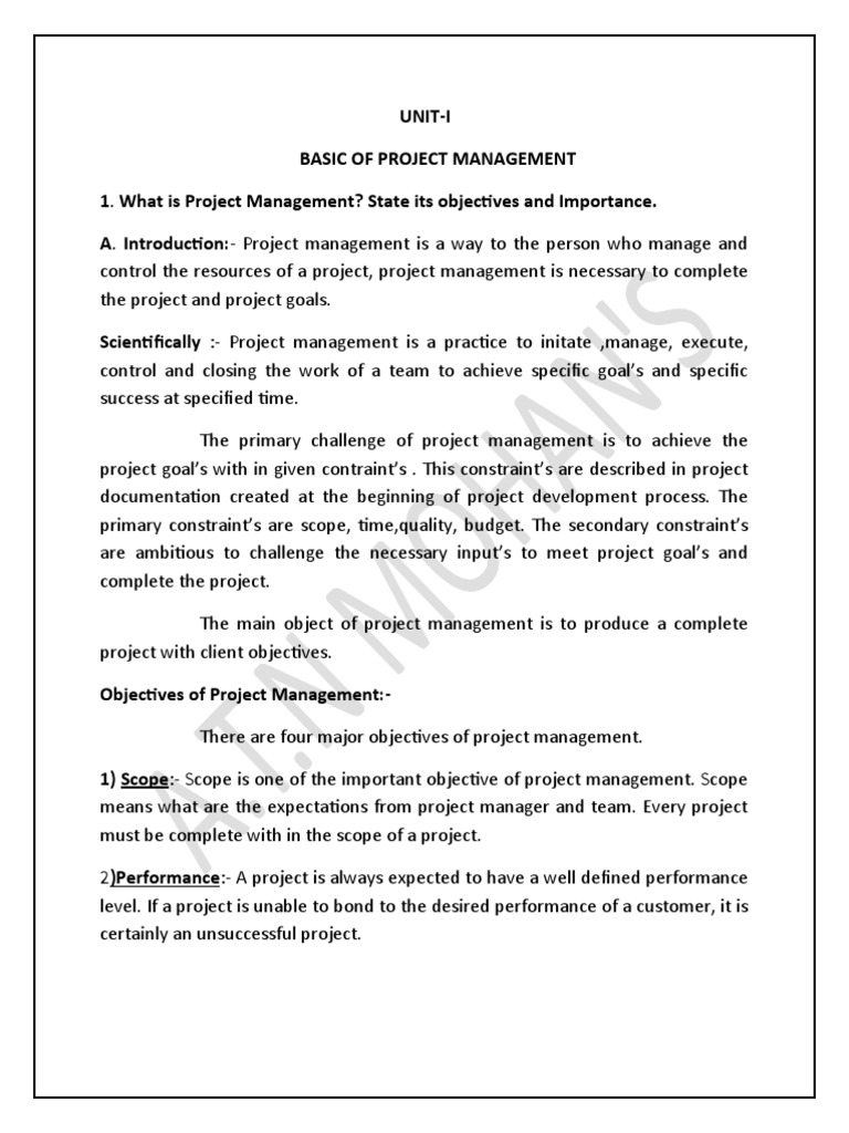 Unit 1 & Unit 2 Project Management | PDF | Project Management | Motivation