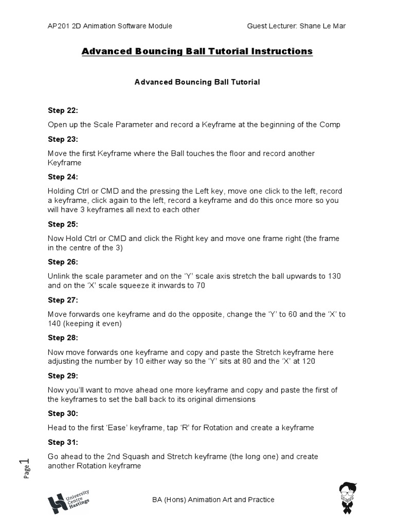 (Student Sheet) Advanced Bouncing Ball - Part 2 Tutorial Instructions ...