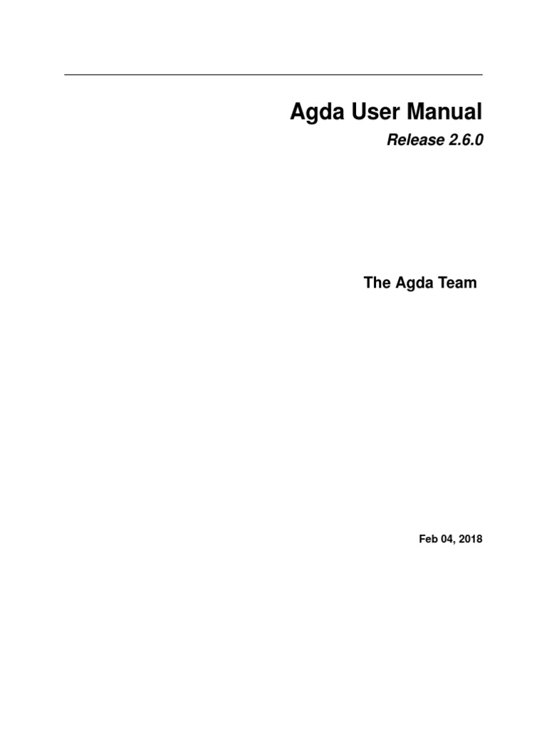 Agda User Manual: Release 2.6.0 | PDF | Boolean Data Type | Data Type