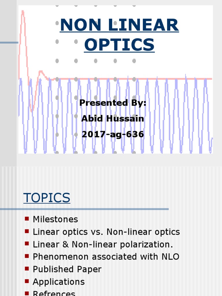 Non Linear Optics | PDF | Nonlinear Optics | Optics
