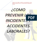 Cartilla - Como Prevenir Los Incidentes y Accidentes Laborales