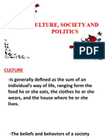 Culture Society and Politics My