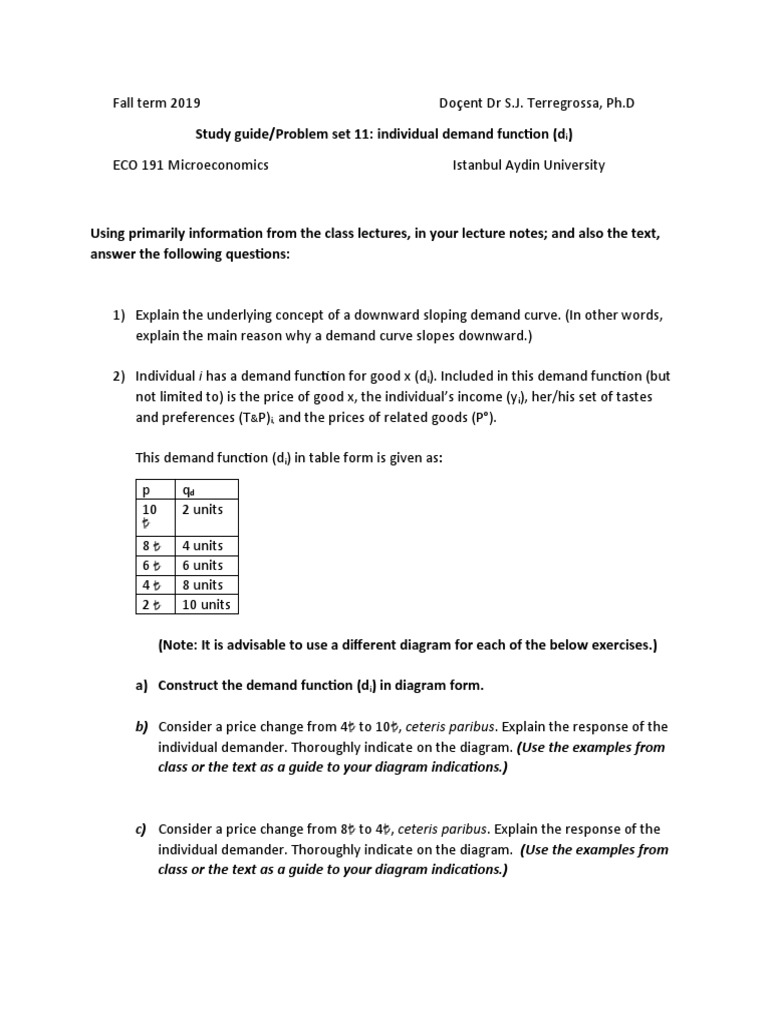 Individual Demand Function Guide | PDF | Demand | Demand Curve