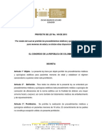 PL 149-15 Prohibicion Procedimientos Esteticos