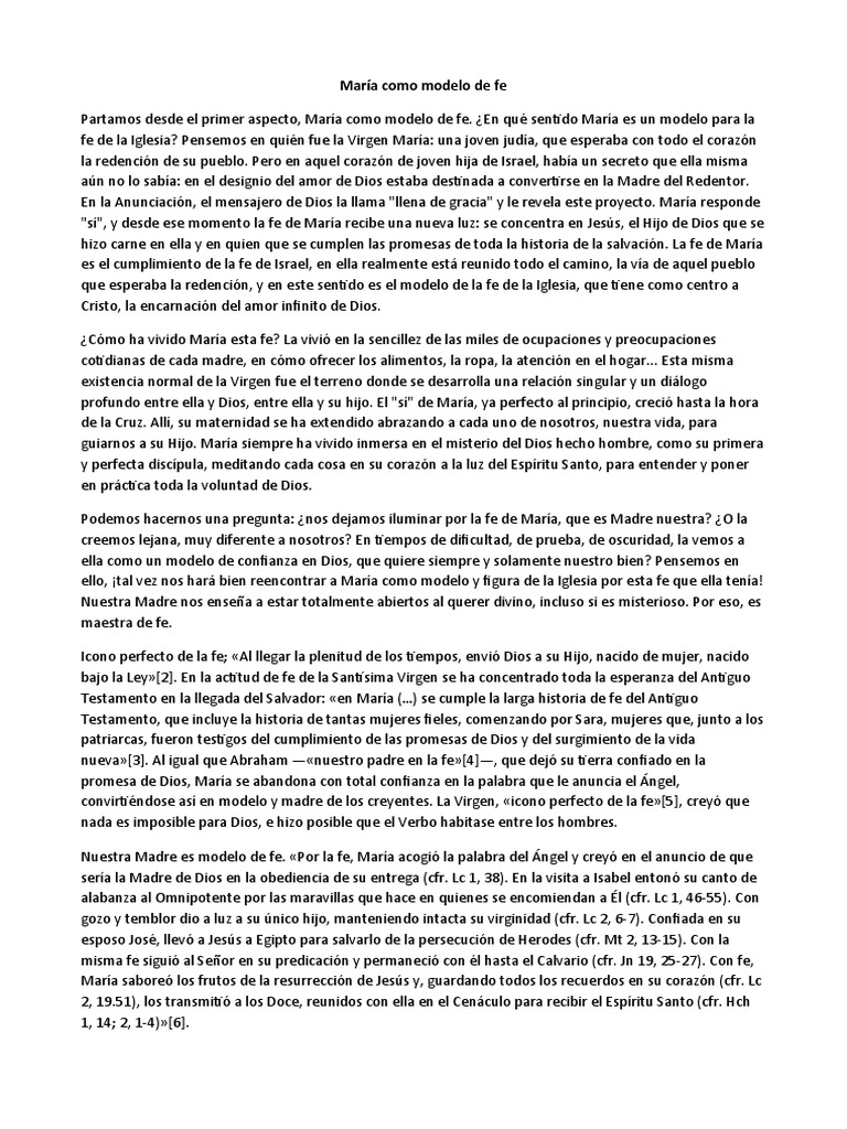 María: Modelo de Fe y Confianza | PDF | María, madre de Jesús | Fe