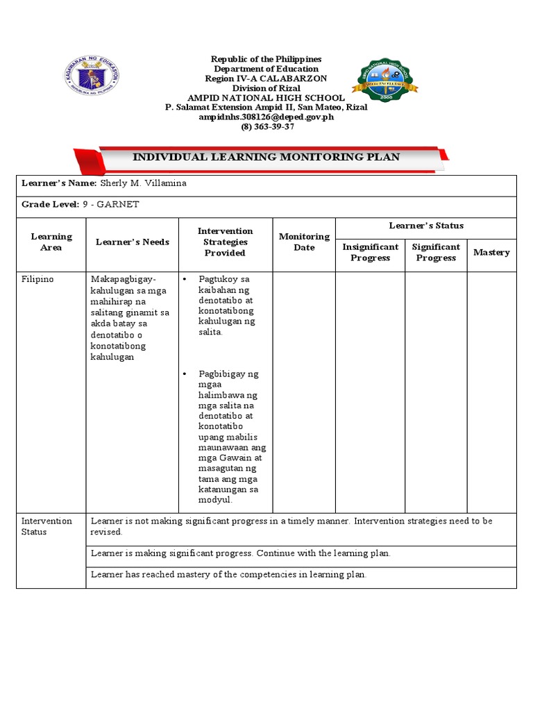ILMP | PDF | Philippines | Learning