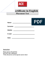 First Certificate in English Placement Test