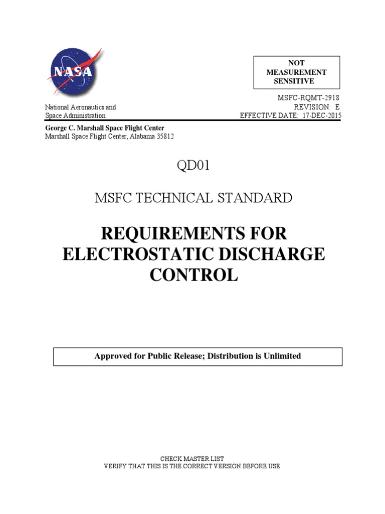 ESD Control Requirements Document | PDF | Electrostatic Discharge ...