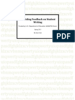 Providing Feedback On Student Writing: Funded by U.S. Department of Education AANAPISI Grant