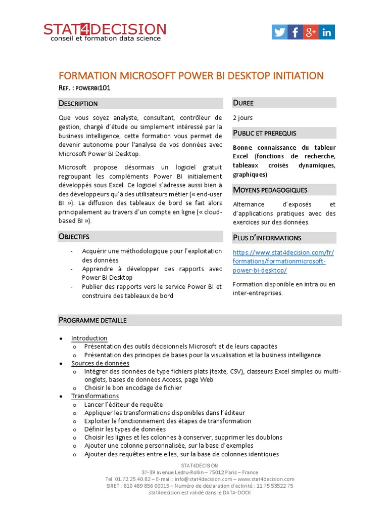 Formation Initiation à Power BI Desktop | PDF | Microsoft Excel | Âge ...