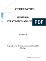 Lecture Notes: MGMT6146 Strategic Management