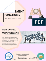 Management Functions: By: Khim Jane Buyser