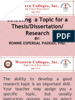 Selecting a Research Topic