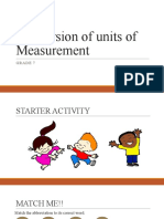 Conversion of Units of Measurement: Grade 7