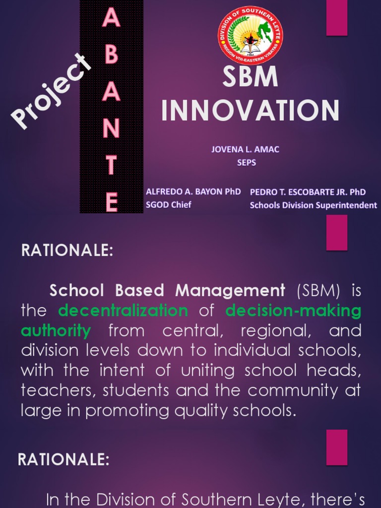 Strengthening SBM in Southern Leyte | PDF | Innovation | Business