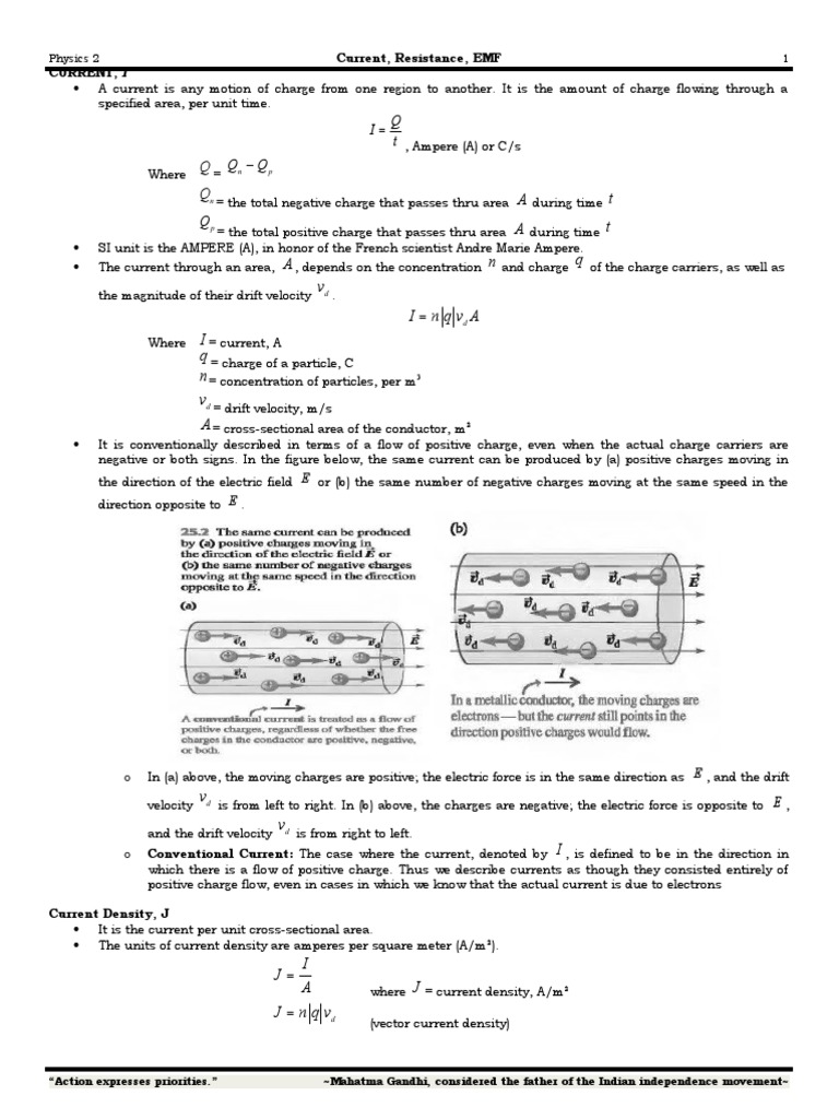 Understanding EMF and Current Units | PDF | Electrical Resistivity And ...