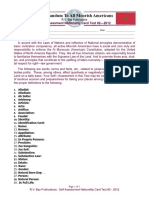 Memorandum To All Moorish Americans: Self Assessment Nationality Card Test #2-2012