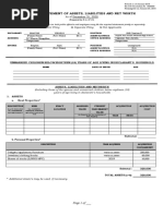 Sworn Statement of Assets, Liabilities and Net Worth