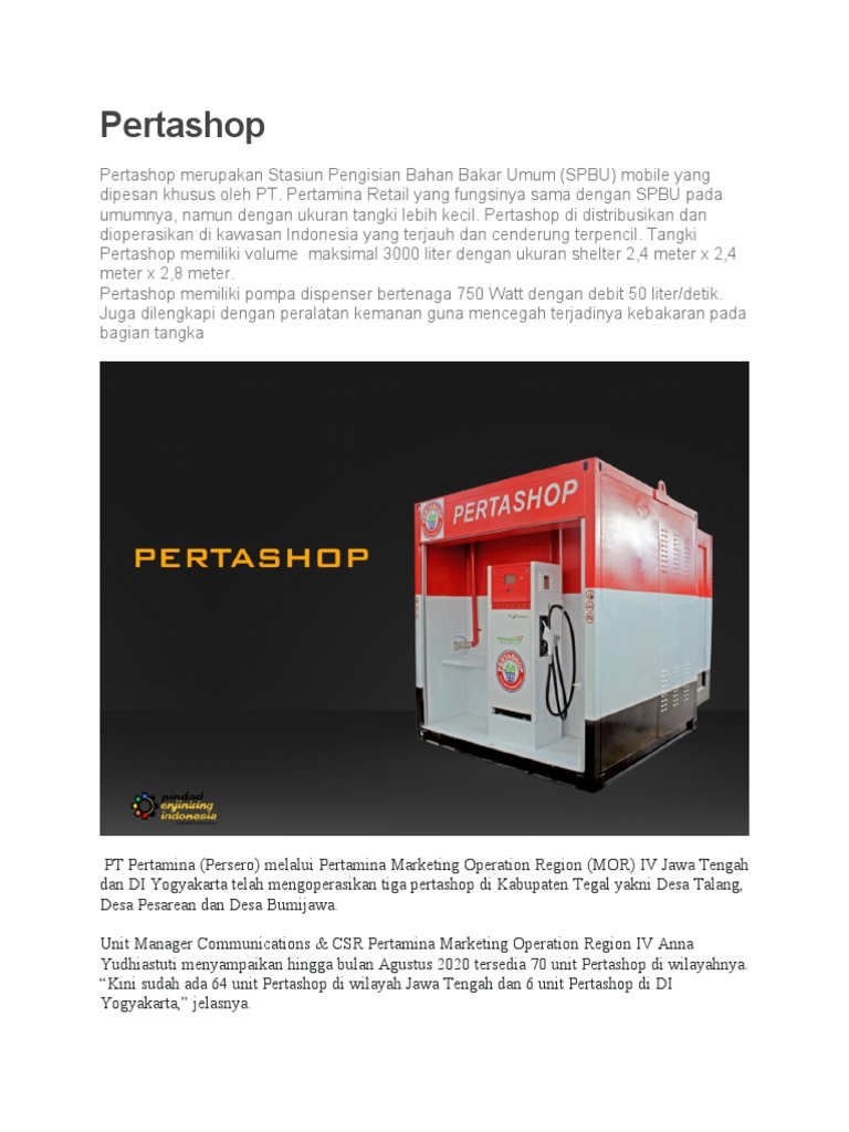 Inovasi Pertashop: SPBU Mobile Pertamina | PDF