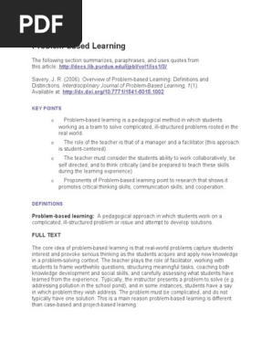 Problem-based Learning