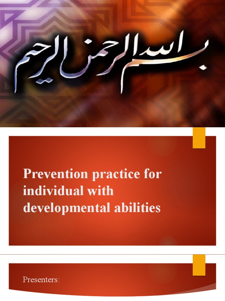 Prevention Practice For Individual With Developmental Abilities | PDF ...